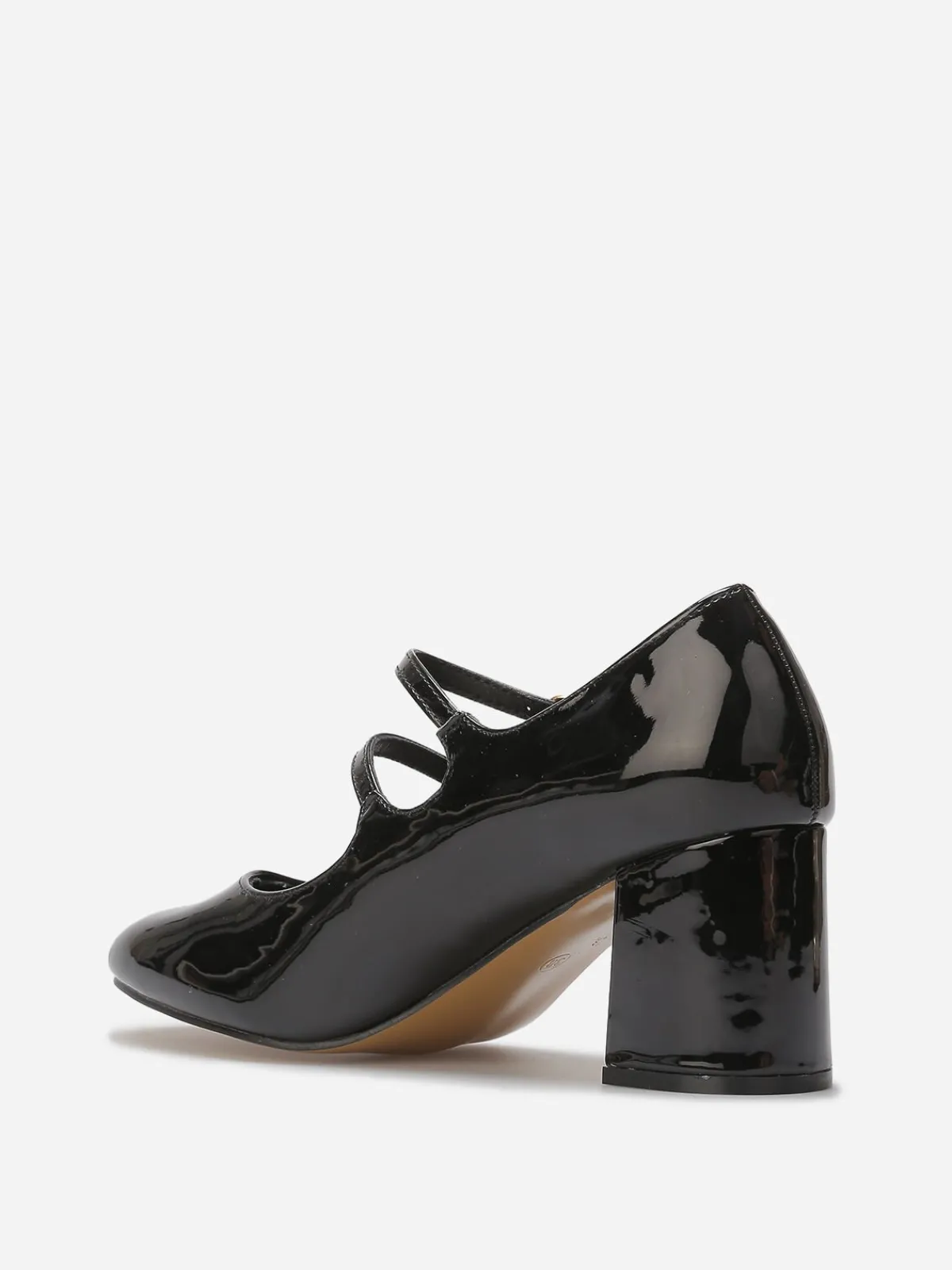 Outlet La Modeuse Babies à talon carré et double brides Noir