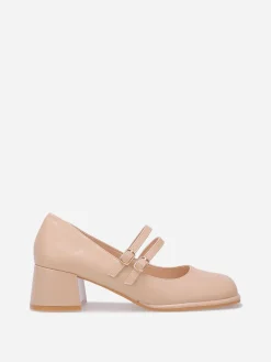 New La Modeuse Babies à talon et bout carrés Nude