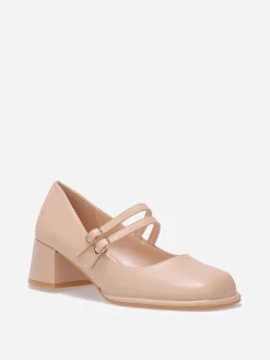 New La Modeuse Babies à talon et bout carrés Nude