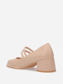 New La Modeuse Babies à talon et bout carrés Nude