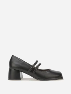 Sale La Modeuse Babies à talon et bout carrés Noir