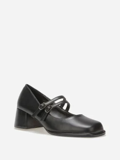 Sale La Modeuse Babies à talon et bout carrés Noir