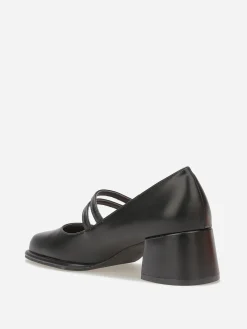 Sale La Modeuse Babies à talon et bout carrés Noir