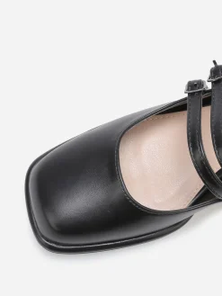 Sale La Modeuse Babies à talon et bout carrés Noir