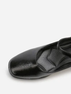 Hot La Modeuse Babies en simili texturé à plateforme Noir
