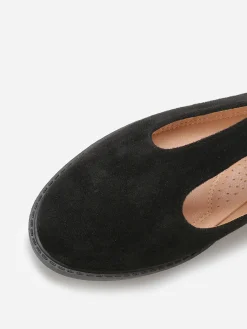 Sale La Modeuse Babies en suédine à boucle dorée Noir