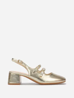Hot La Modeuse Babies slingback à double brides Doré