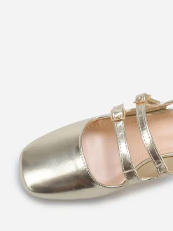 Hot La Modeuse Babies slingback à double brides Doré