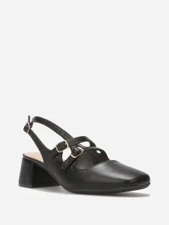 Sale La Modeuse Babies slingback à double brides Noir