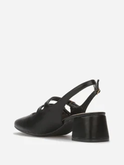 Sale La Modeuse Babies slingback à double brides Noir