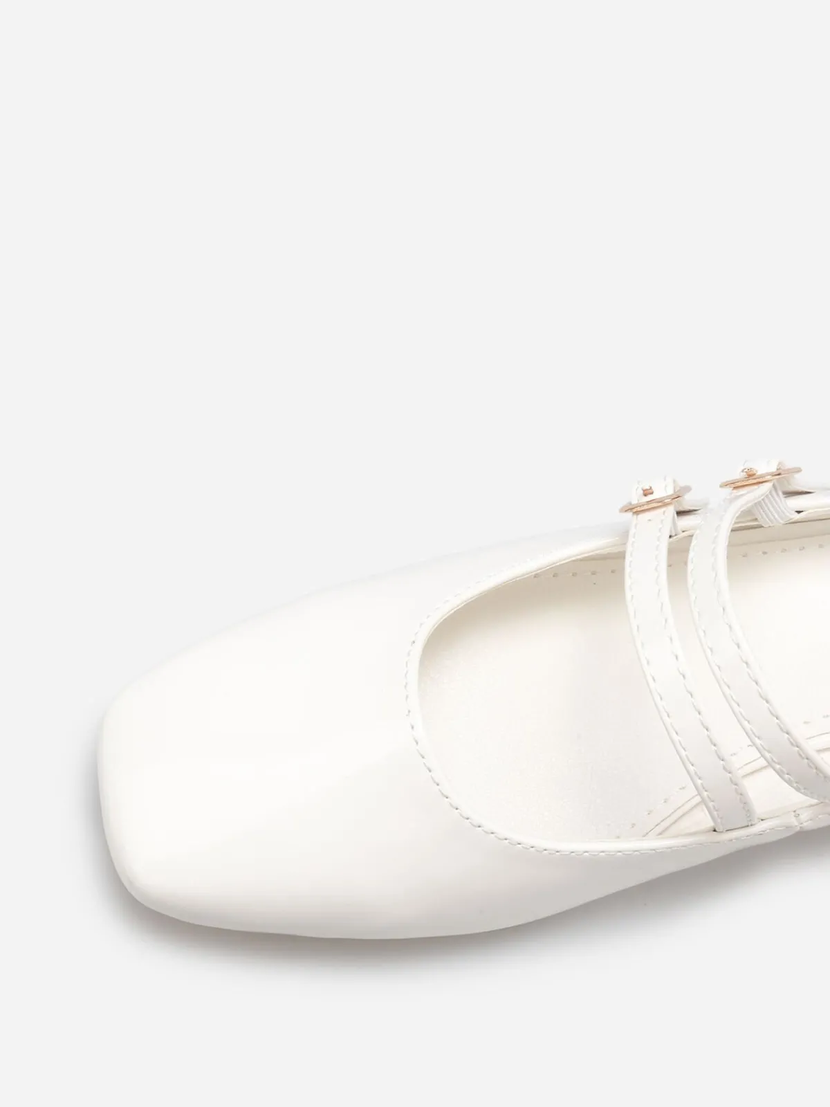La Modeuse Babies vernies à multiple brides Blanc