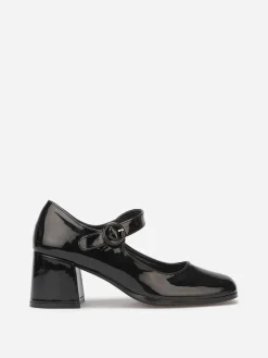 Outlet La Modeuse Babies vernies à talon carré Noir