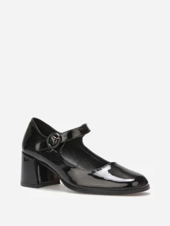 Outlet La Modeuse Babies vernies à talon carré Noir