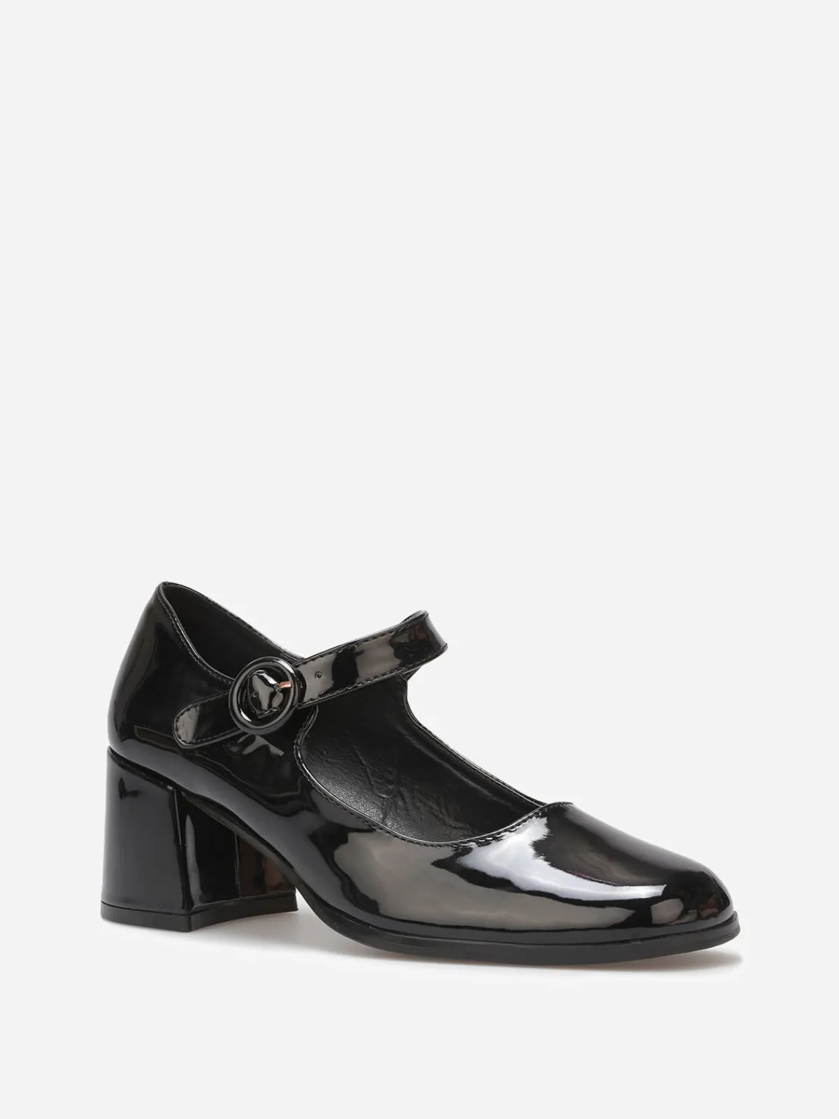 Outlet La Modeuse Babies vernies à talon carré Noir