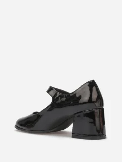 Outlet La Modeuse Babies vernies à talon carré Noir