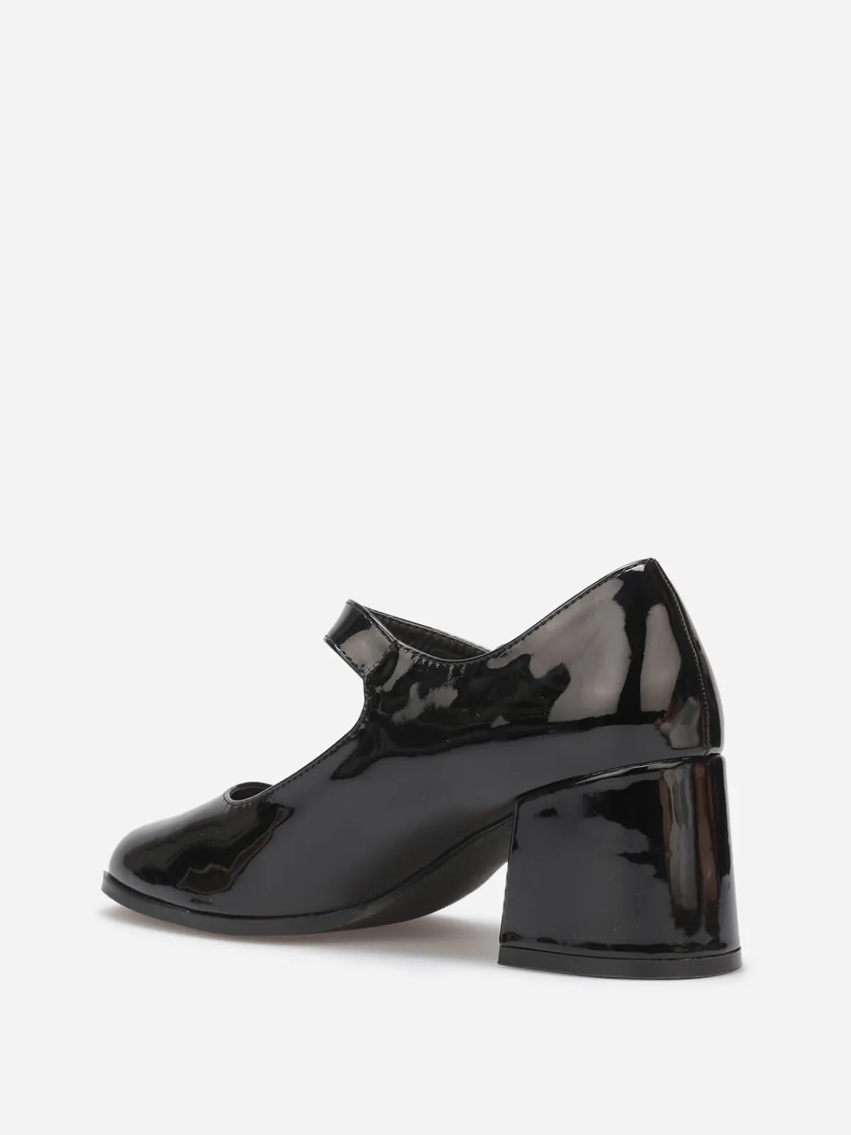 Outlet La Modeuse Babies vernies à talon carré Noir