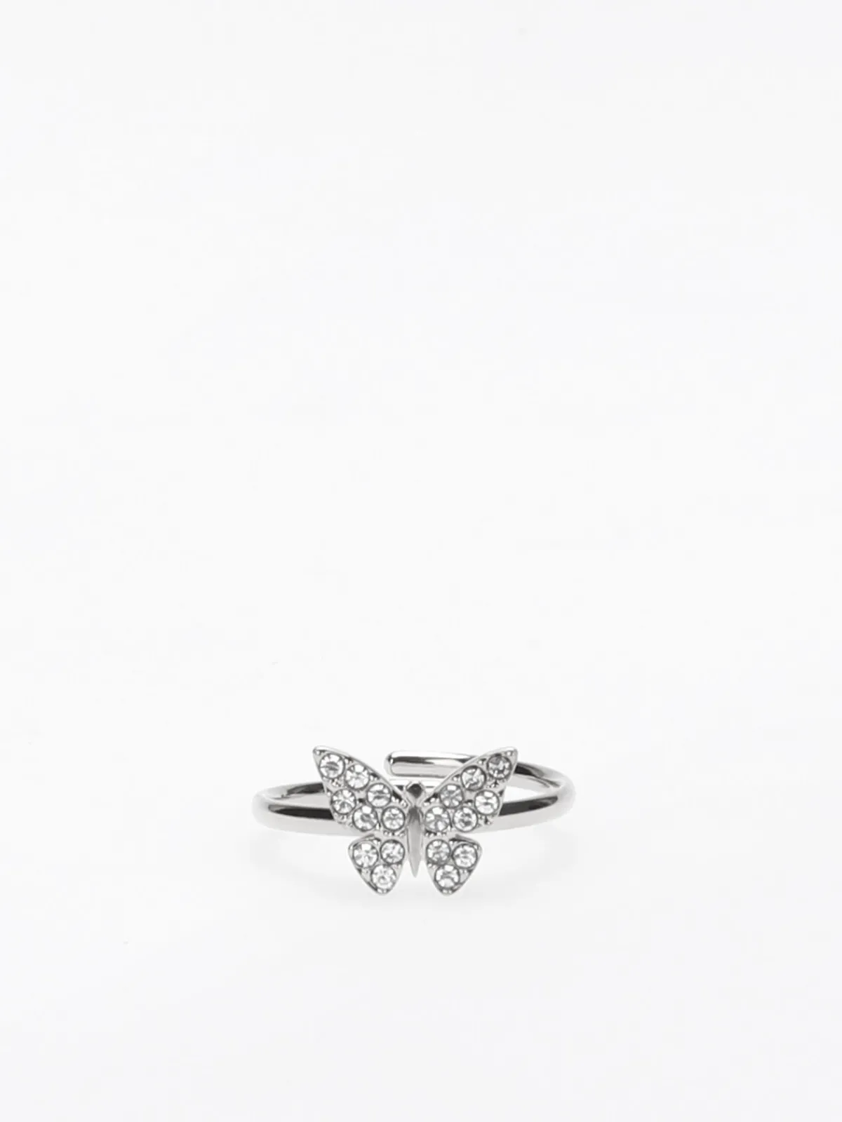Outlet La Modeuse Bague papillon à strass Argenté