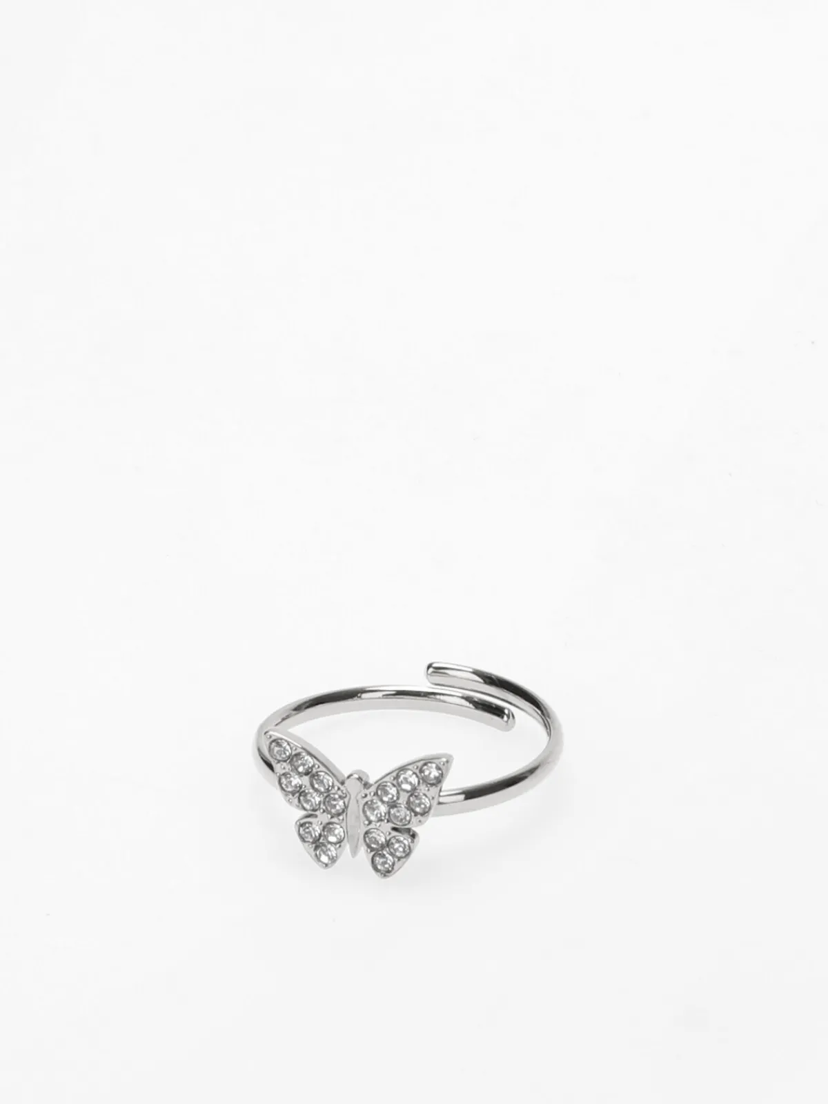 Outlet La Modeuse Bague papillon à strass Argenté