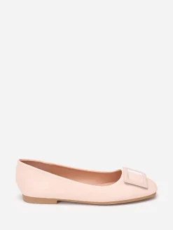 Clearance La Modeuse Ballerines  à boucle et bout carrés Beige