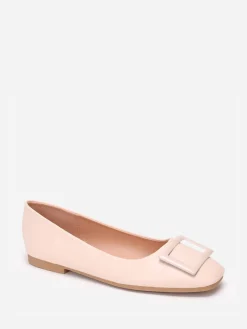 Clearance La Modeuse Ballerines  à boucle et bout carrés Beige
