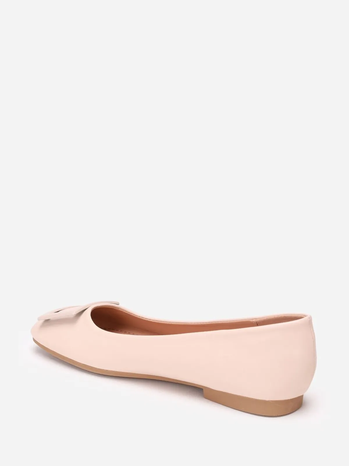 Clearance La Modeuse Ballerines à boucle et bout carrés Beige
