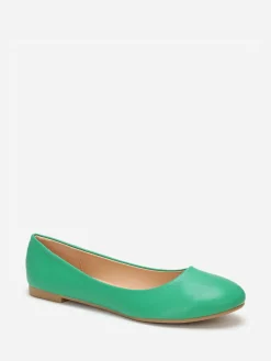 La Modeuse Ballerines à bout arrondi grandes tailles Vert
