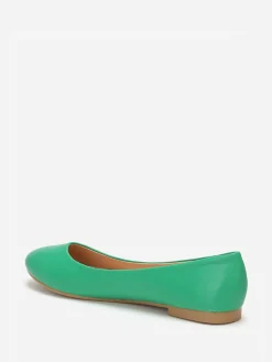 La Modeuse Ballerines à bout arrondi grandes tailles Vert
