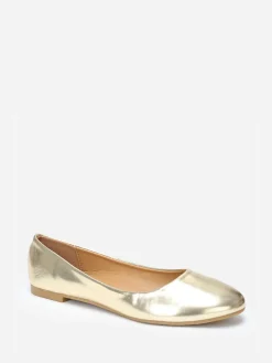 Sale La Modeuse Ballerines à bout arrondi grandes tailles Doré