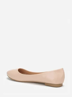 La Modeuse Ballerines à bout arrondi grandes tailles Beige