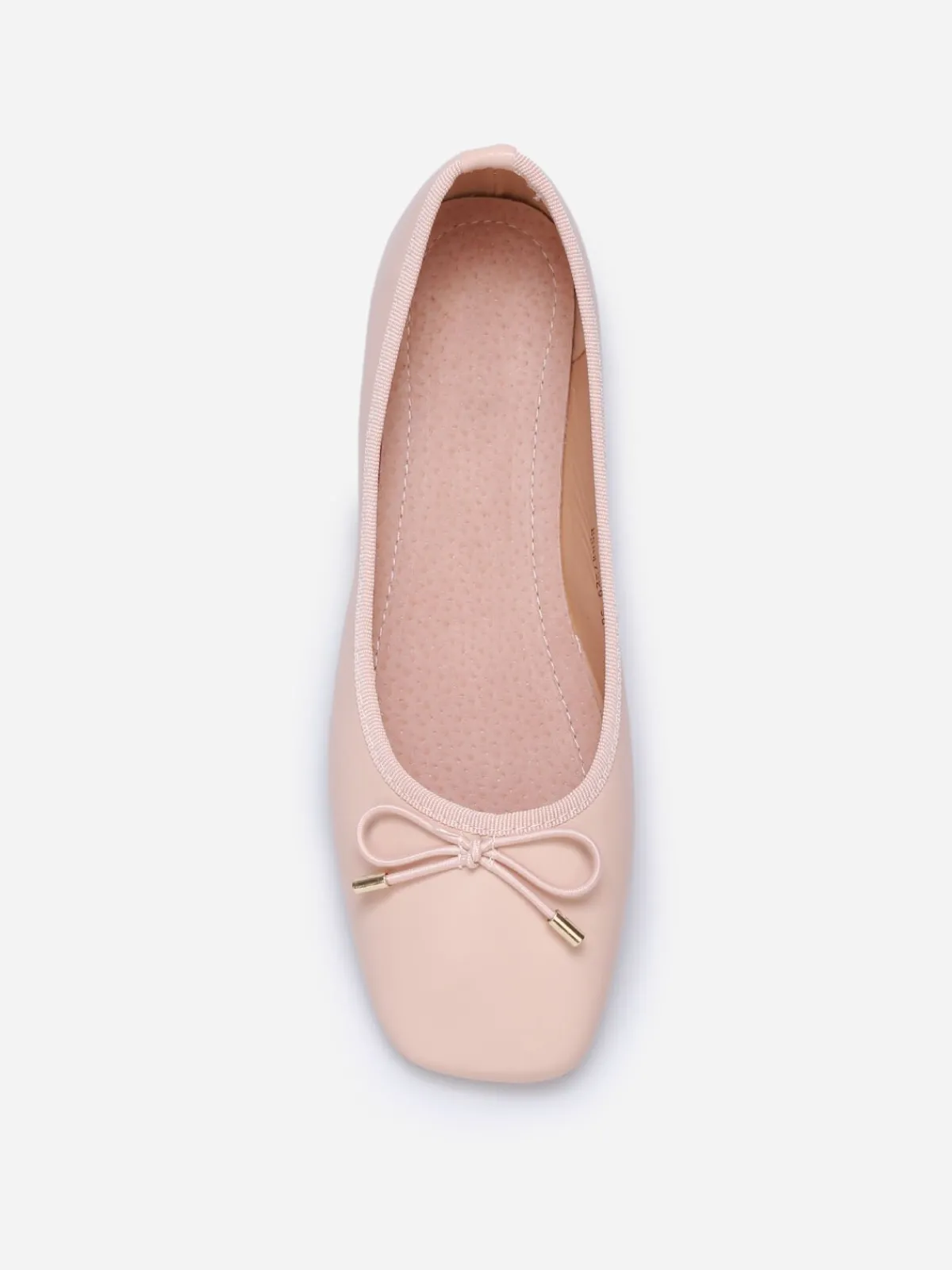 New La Modeuse Ballerines à bout carré et n艙ud Rosepâle