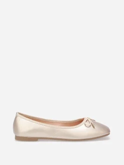 Best La Modeuse Ballerines à bout carré et n艙ud Doré