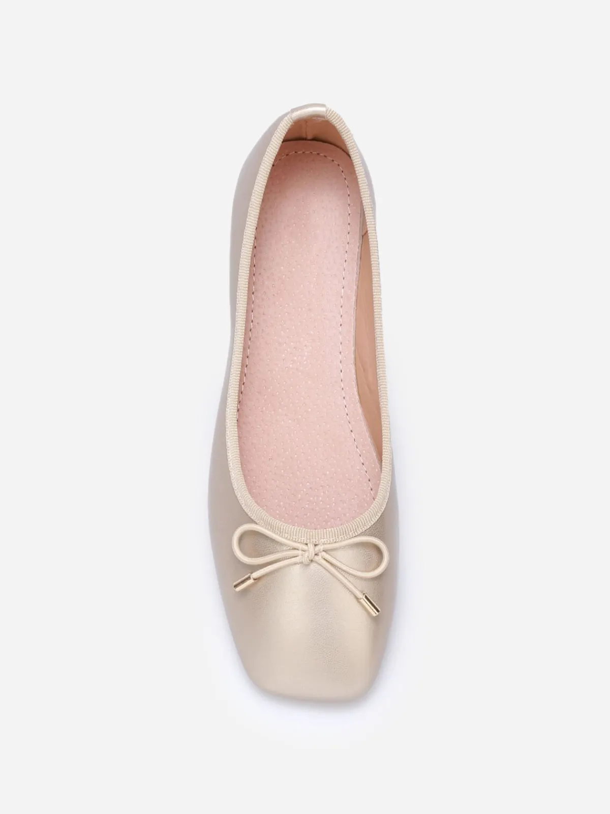 Best La Modeuse Ballerines à bout carré et n艙ud Doré