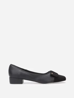 New La Modeuse Ballerines à bout carré et n艙ud grandes tailles Noir