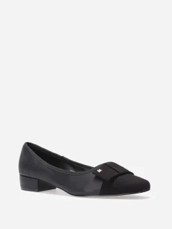 New La Modeuse Ballerines à bout carré et n艙ud grandes tailles Noir