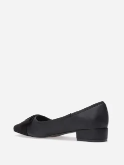 New La Modeuse Ballerines à bout carré et n艙ud grandes tailles Noir