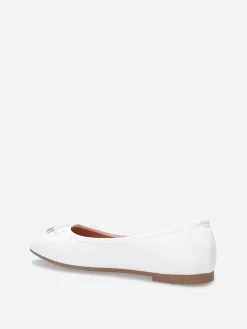 Discount La Modeuse Ballerines à bout carré et n艙ud Blanc