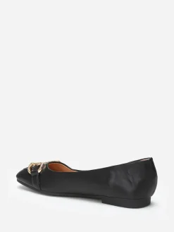 Sale La Modeuse Ballerines à bout carré et mors Noir