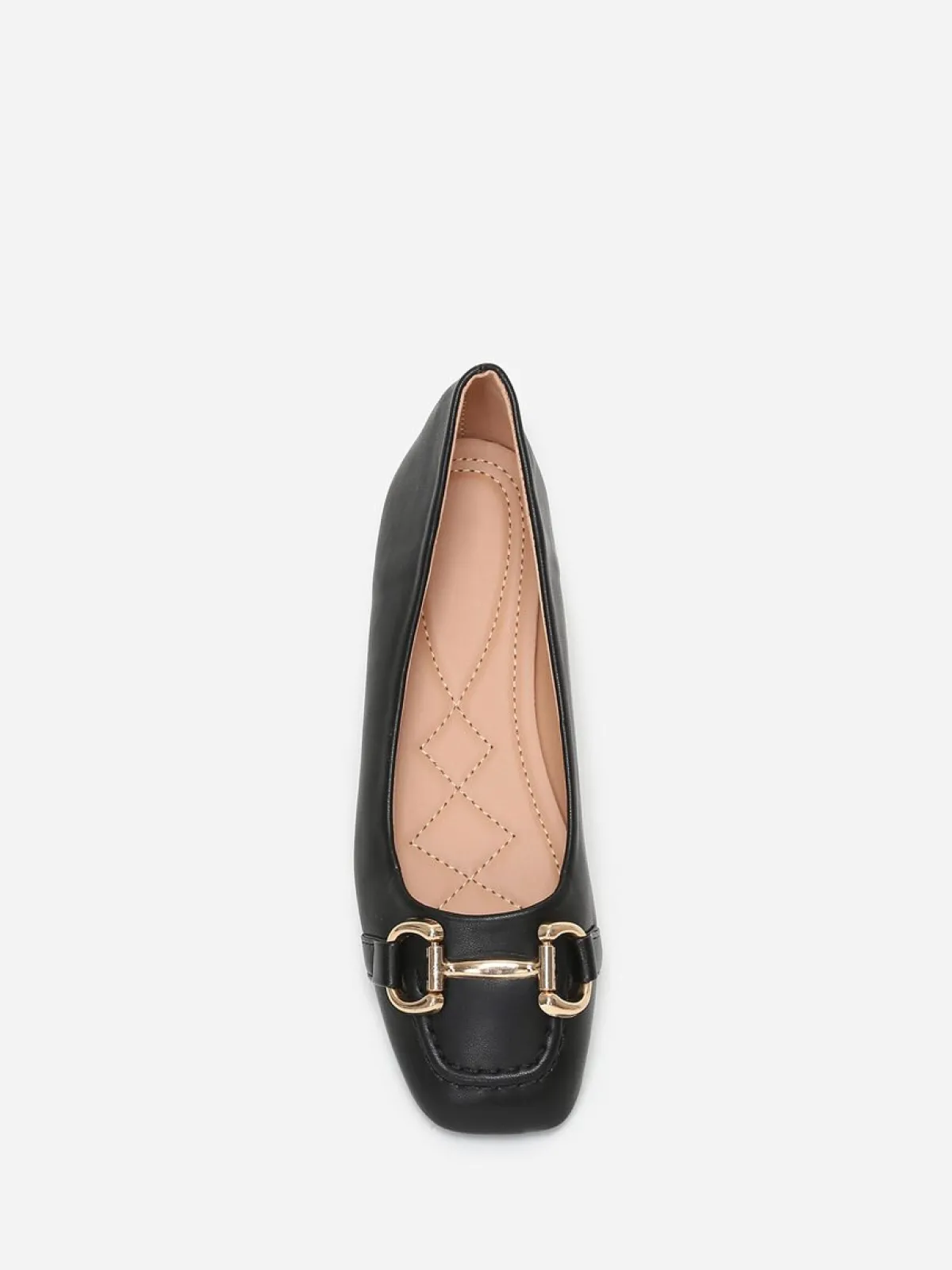 Sale La Modeuse Ballerines à bout carré et mors Noir