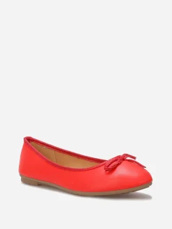 Sale La Modeuse Ballerines à bout rond et n艙ud Rouge