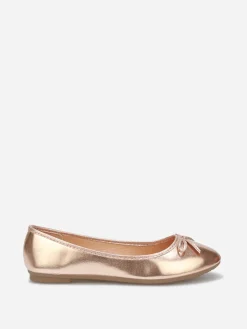 Hot La Modeuse Ballerines à bout rond et n艙ud Dorérose