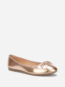 Hot La Modeuse Ballerines à bout rond et n艙ud Dorérose