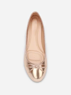 Hot La Modeuse Ballerines à bout rond et n艙ud Dorérose