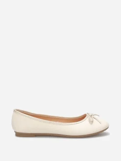 Clearance La Modeuse Ballerines à bout rond et n艙ud Beige