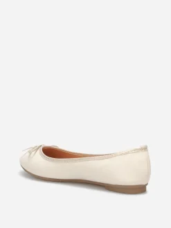 Clearance La Modeuse Ballerines à bout rond et n艙ud Beige