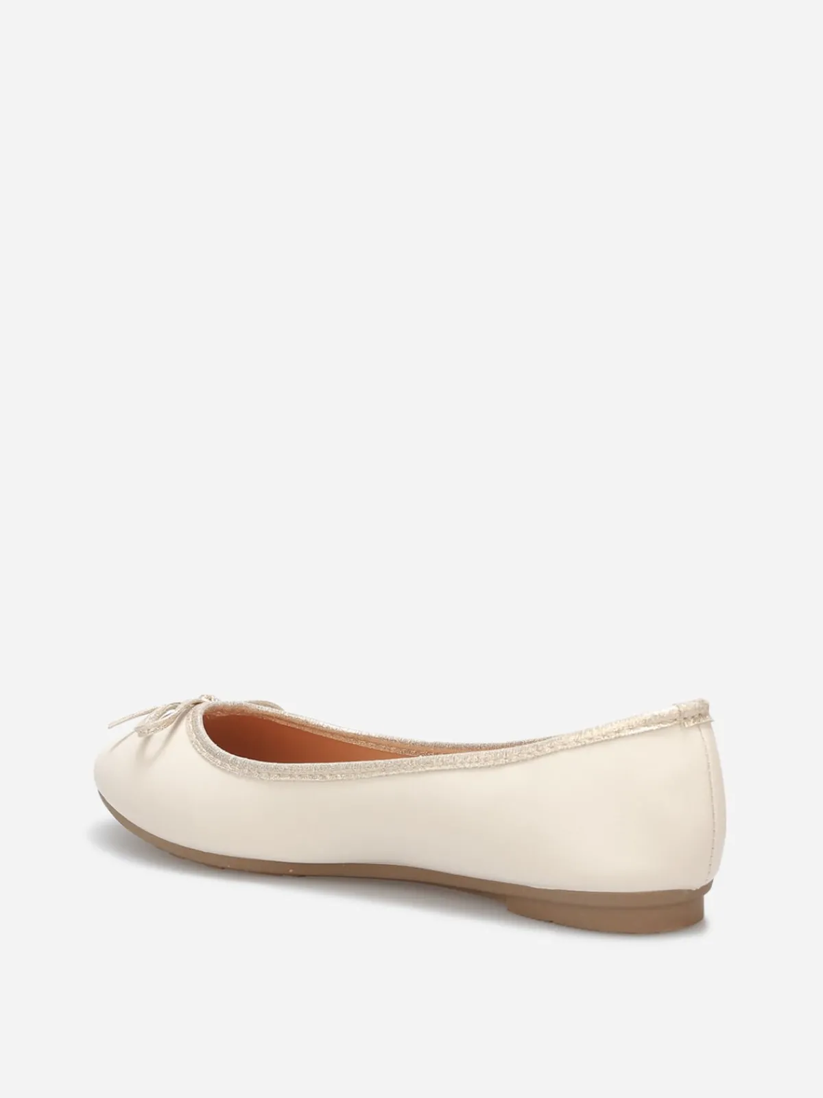 Clearance La Modeuse Ballerines à bout rond et n艙ud Beige