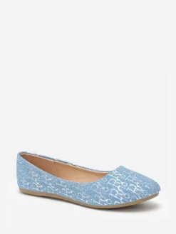Best La Modeuse Ballerines  à inscriptions Bleu