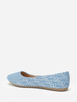 Best La Modeuse Ballerines à inscriptions Bleu