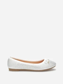 Online La Modeuse Ballerines à strass et n艙ud Blanc