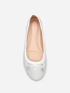 Online La Modeuse Ballerines à strass et n艙ud Blanc