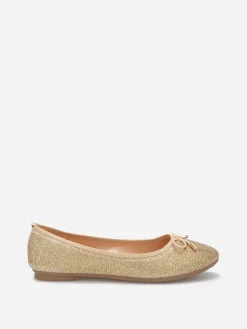 Online La Modeuse Ballerines à strass et n艙ud Doré